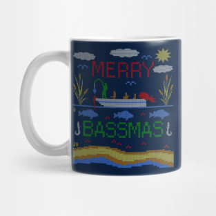 Funny Bass Fishing Merry Bassmas Ugly Christmas Sweater Shirt Mug