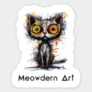 Meowdern Art Sticker