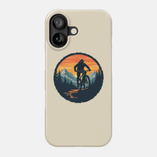 Mountain Biking Adventure Silhouette Phone Case