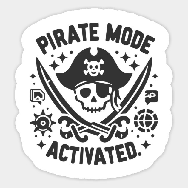 Pirate Mode Activated Sticker by Frank Ring