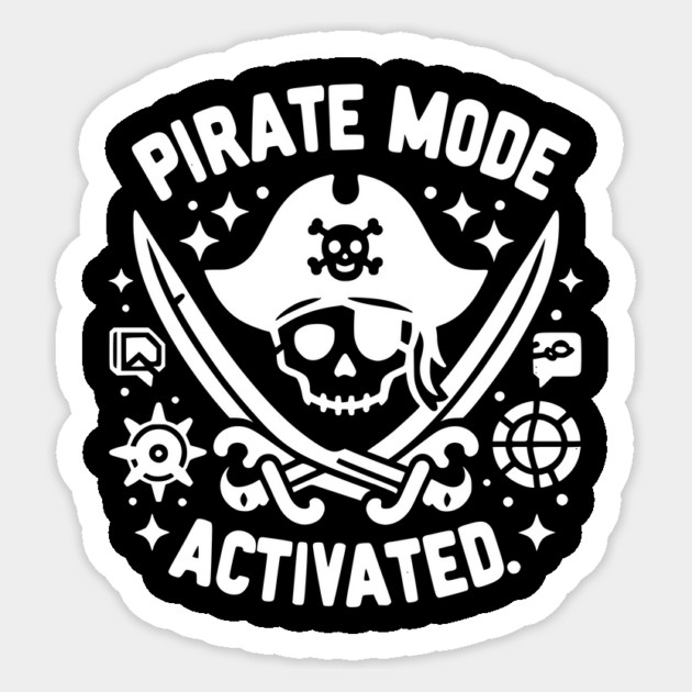 Pirate Mode Activated Sticker by Frank Ring