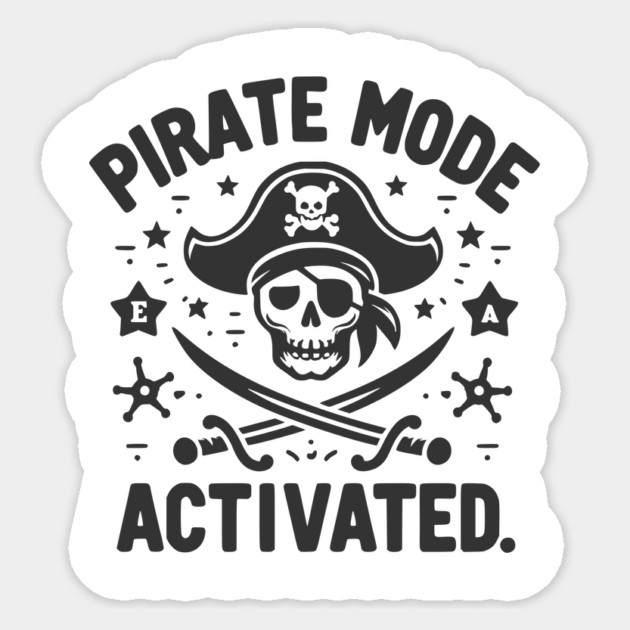 Pirate Mode Activated Sticker by Frank Ring