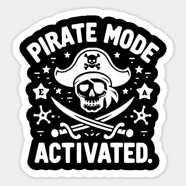 Pirate Mode Activated Sticker by Frank Ring