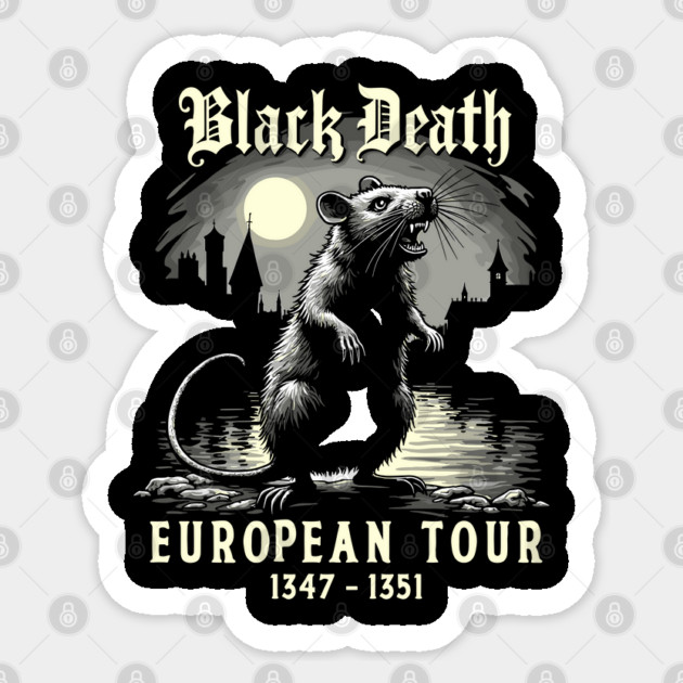 Black Death Plague Rat Dark Humor Sarcasm Sticker by Anticorporati