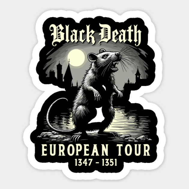 Black Death Plague Rat Dark Humor Sarcasm Magnet by Anticorporati