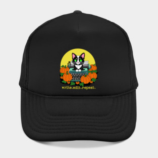 write edit repeat Halloween Cat Hat