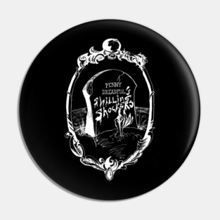 Penny Dreadful's Shilling Shockers logo - designed by Matthew MacKnight Pin