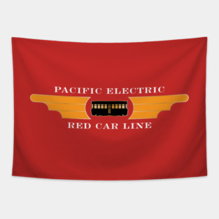 Red Car Line Tapestry