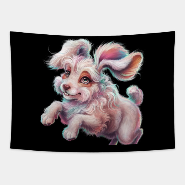 The Exaggerated Eyes and Ears can Give the Dog a more Cute Tapestry by animegirlnft