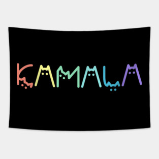 Kamala Cat Rainbow Funny Kamala Harris Tapestry