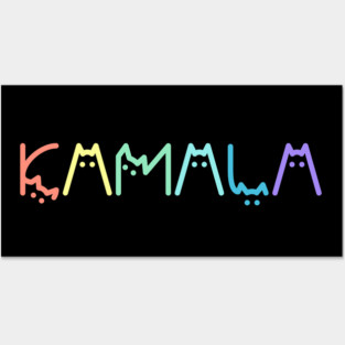 Kamala Cat Rainbow Funny Kamala Harris Posters and Art