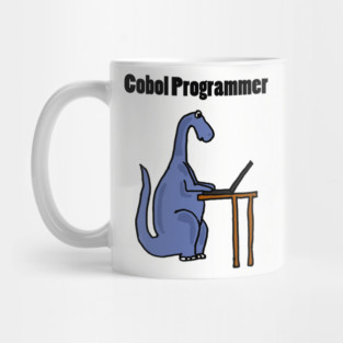 Cute Funny COBOL Programmer Dinosaur Mug
