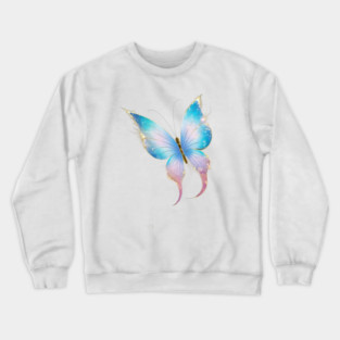 Butterfly with Wings that have a Cosmic Pattern, Resembling a Starry Night Sky Crewneck Sweatshirt