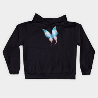 Butterfly with Wings that have a Cosmic Pattern, Resembling a Starry Night Sky Kids Hoodie