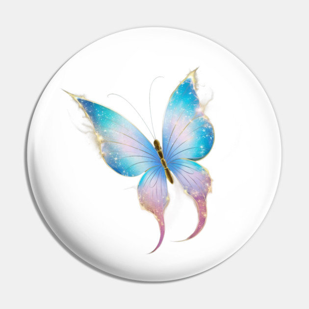 Butterfly with Wings that have a Cosmic Pattern, Resembling a Starry Night Sky Pin by animegirlnft