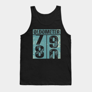 80th Birthday Oldometer 79-80 Funny 80 Year Old Vintage Tank Top