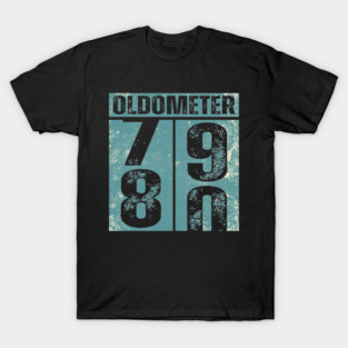80th Birthday Oldometer 79-80 Funny 80 Year Old Vintage T-Shirt