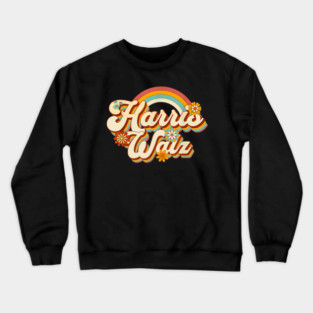 Boho Rainbow Kamala Harris Tim Walz Crewneck Sweatshirt