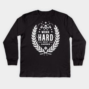 Work Hard Rest Harder Kids Long Sleeve T-Shirt