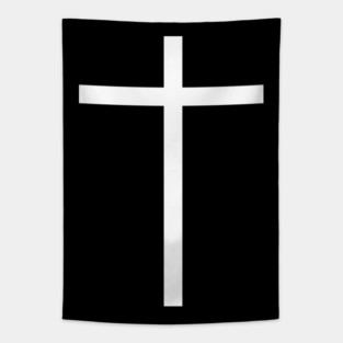 Small Cross Subtle Christian Minimalist Religious Tapestry