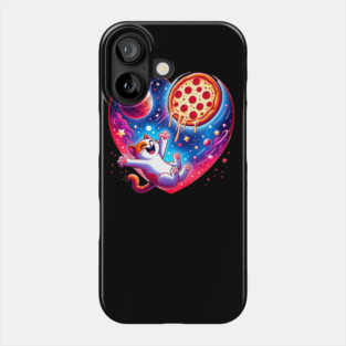 Cat Eating Pizza, Funny Pizza Phone Case