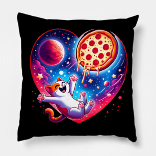 Cat Eating Pizza, Funny Pizza Pillow
