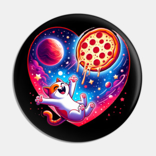 Cat Eating Pizza, Funny Pizza Pin