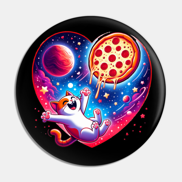Cat Eating Pizza, Funny Pizza Pin by logiamerch