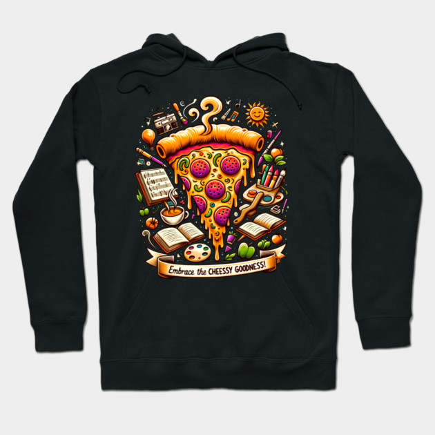 Pizza Lover Cheesy Goodness Hoodie by logiamerch