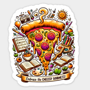 Pizza Lover Cheesy Goodness Sticker