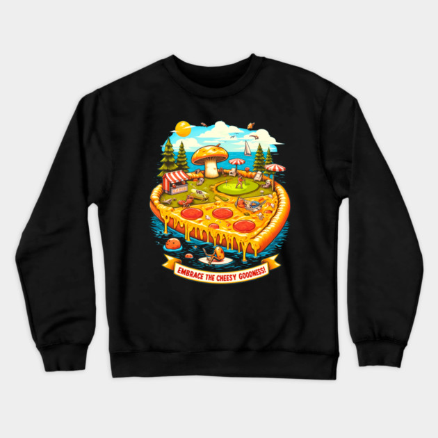 Pizza Lover Cheesy Goodnes Crewneck Sweatshirt by logiamerch