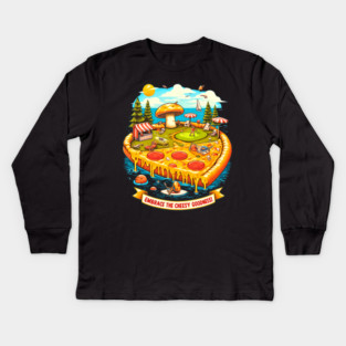 Pizza Lover Cheesy Goodnes Kids Long Sleeve T-Shirt