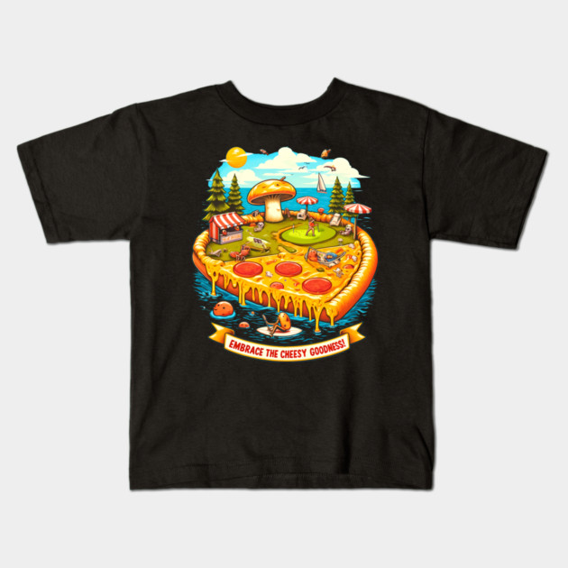Pizza Lover Cheesy Goodnes Kids T-Shirt by logiamerch
