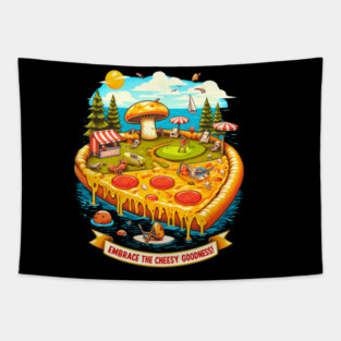 Pizza Lover Cheesy Goodnes Tapestry