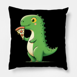 Cute Dinosaur Eating Pizza Pillow