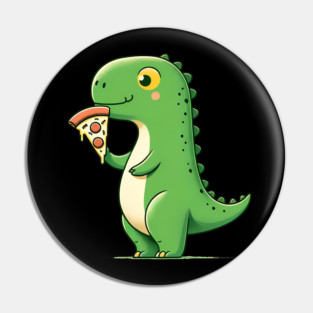 Cute Dinosaur Eating Pizza Pin