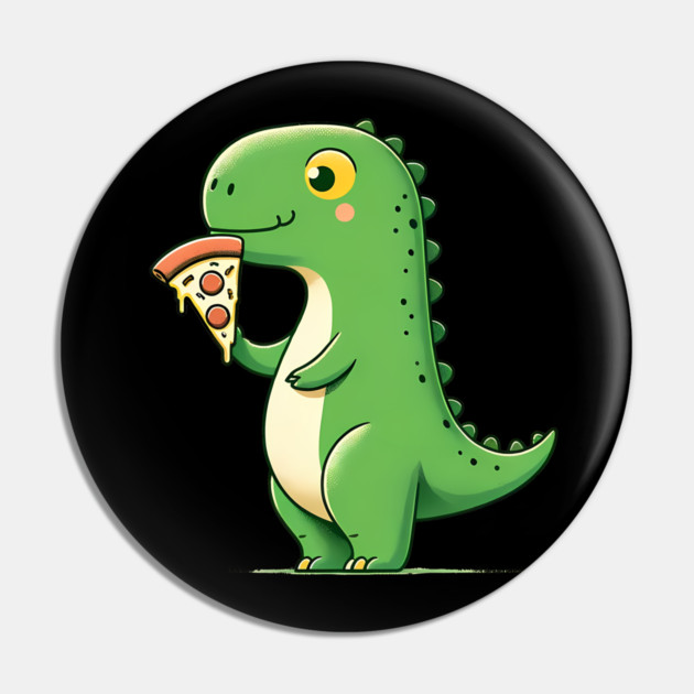 Cute Dinosaur Eating Pizza Pin by logiamerch