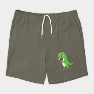 Cute Dinosaur Eating Pizza Shorts
