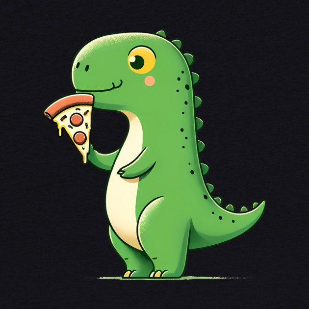 Cute Dinosaur Eating Pizza by logiamerch