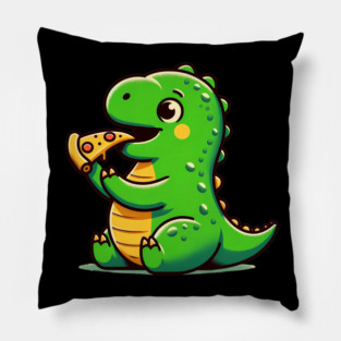 Cute Dinosaur Eating Pizza Pillow