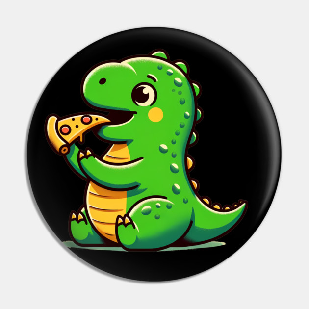 Cute Dinosaur Eating Pizza Pin by logiamerch