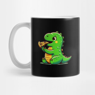 Cute Dinosaur Eating Pizza Mug