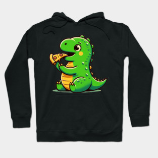 Cute Dinosaur Eating Pizza Hoodie