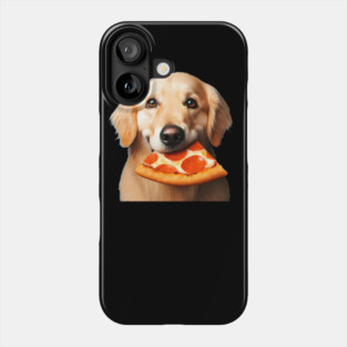 Cute Labrador Dog Eating Pizza Phone Case