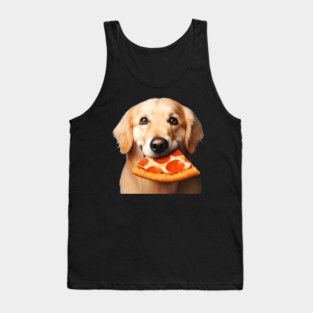 Cute Labrador Dog Eating Pizza Tank Top