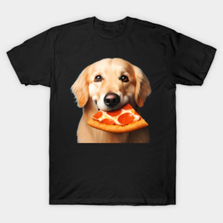 Cute Labrador Dog Eating Pizza T-Shirt