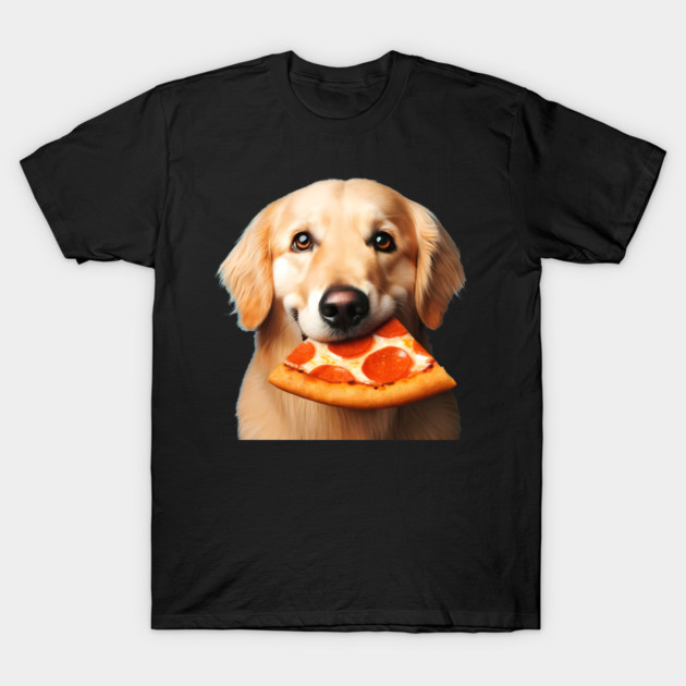 Cute Labrador Dog Eating Pizza T-Shirt by logiamerch