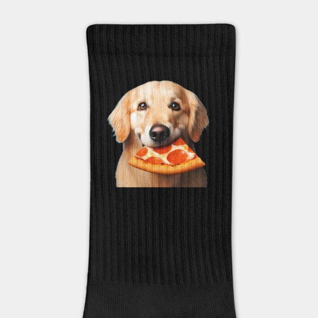 Cute Labrador Dog Eating Pizza by logiamerch