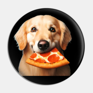 Cute Labrador Dog Eating Pizza Pin