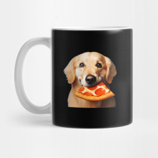 Cute Labrador Dog Eating Pizza Mug